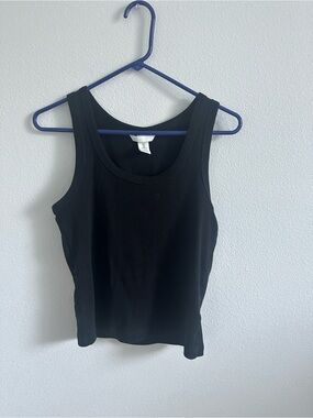 Women's Black H&M Classic Ribbed Tank Top